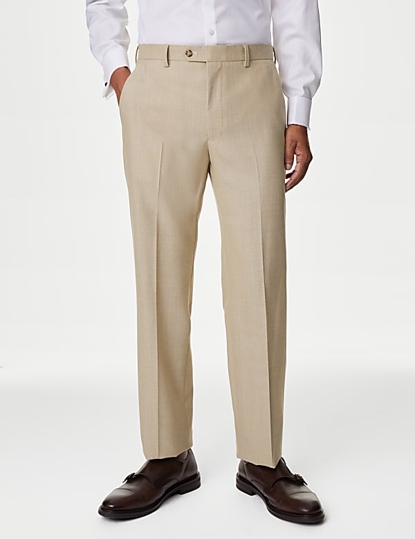 Regular Fit Wool Blend Suit Trousers - QA