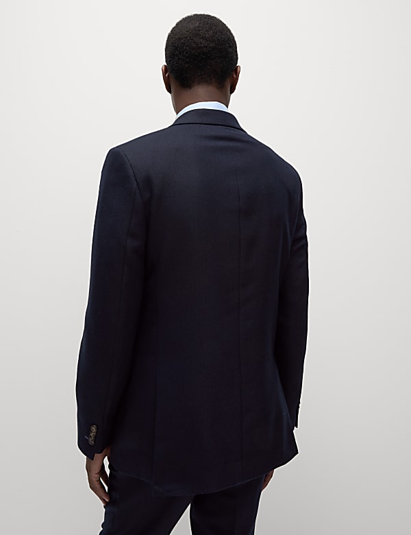 Slim Fit Wool Blend Herringbone Suit Jacket