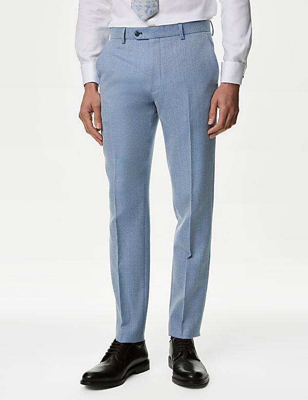 Regular Fit Herringbone Suit Trousers - SK