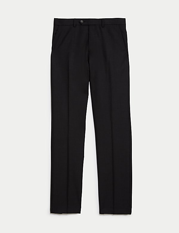 Tailored Fit Pure Wool Check Trousers - GR