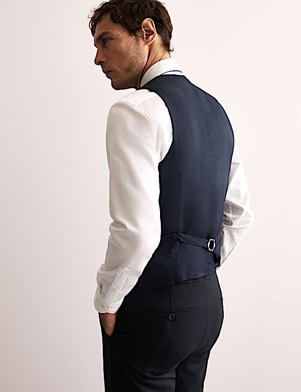 Tailored Fit Pure Wool Twill Waistcoat - ES