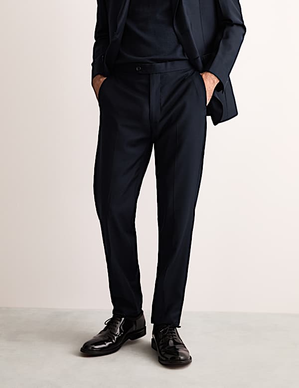 Tailored Fit Pure Wool Twill Suit Trousers - ES
