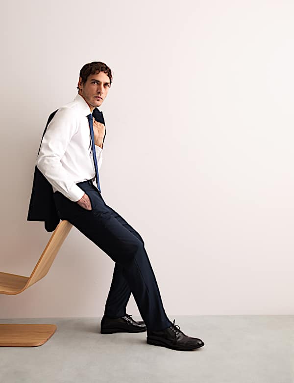 Tailored Fit Pure Wool Twill Suit Trousers - ES