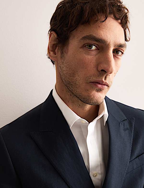 Veste tailleur croisée coupe ajustée en lin mélangé et soie - CA