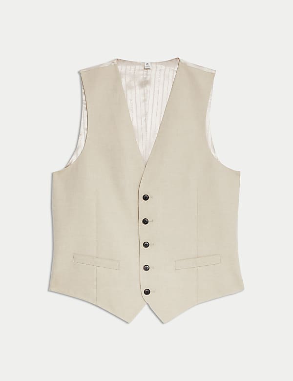 Getailleerd gilet van een zijde- en linnenmix - NL