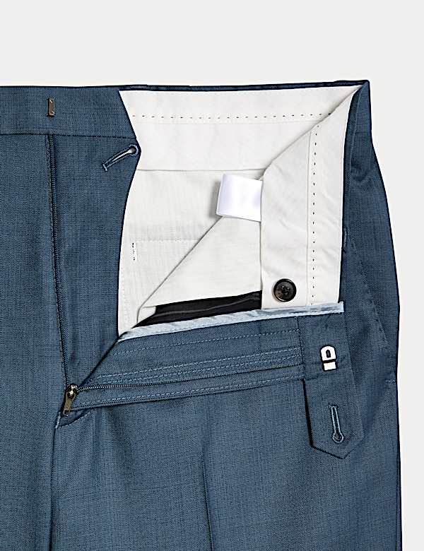 Gedefinieerde pantalon van zuivere wol met structuur - BE