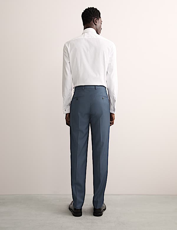 Gedefinieerde pantalon van zuivere wol met structuur - BE