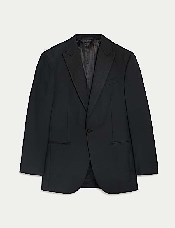 Tailored Fit Pure Wool Tuxedo Jacket - ES