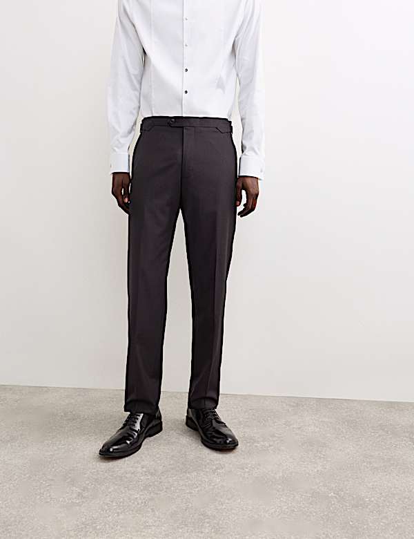 Tailored Fit Pure Wool Tuxedo Trousers - ES