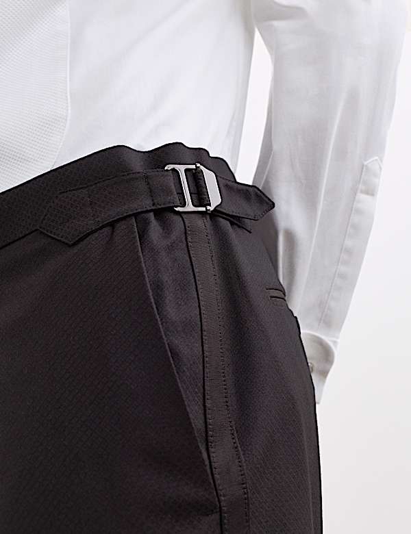 Tailored Fit Pure Wool Tuxedo Trousers - ES
