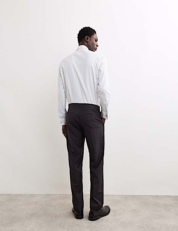 Tailored Fit Pure Wool Tuxedo Trousers - ES