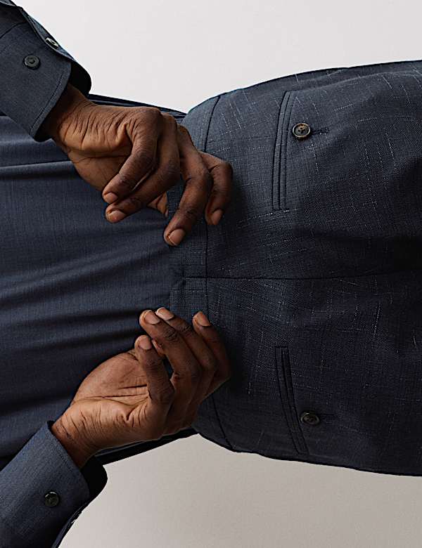 Tailored Fit Wool Rich Flat Front Trousers - CA