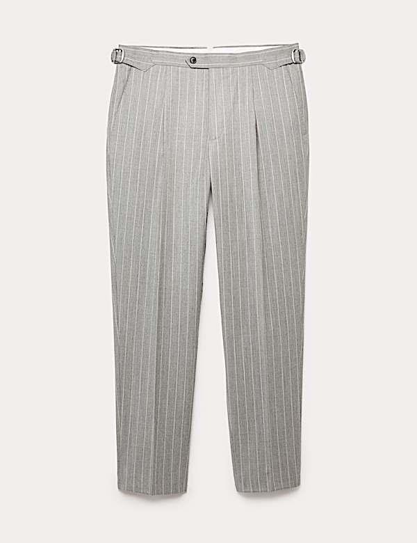 Wool Rich Chalk Stripe Suit Trousers - AU