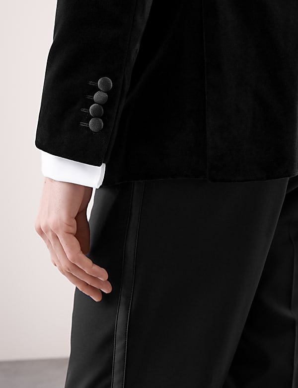 Pure Cotton Velvet Double Breasted Blazer