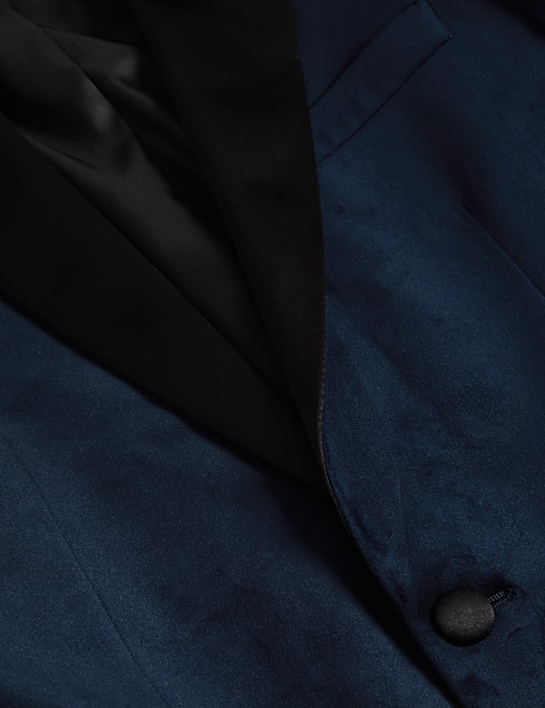 Slim Fit Velvet Peak Lapel Jacket