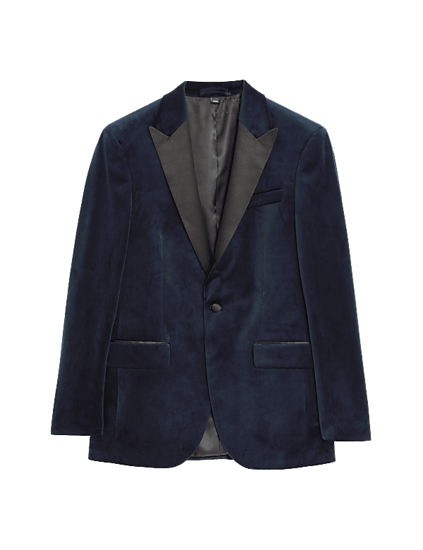 Slim Fit Velvet Peak Lapel Jacket