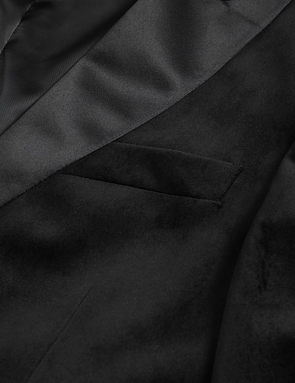 Slim Fit Velvet Peak Lapel Jacket