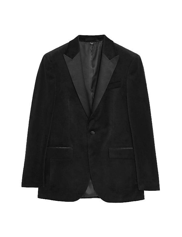 Slim Fit Velvet Peak Lapel Jacket