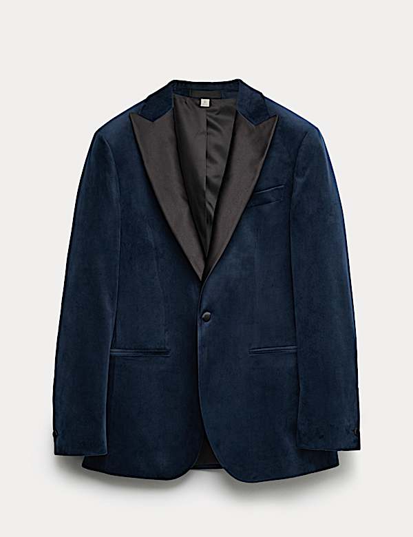 Tailored Fit Velvet Tuxedo Jacket - SE