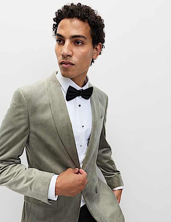 Tailored Fit Velvet Blazer - AL