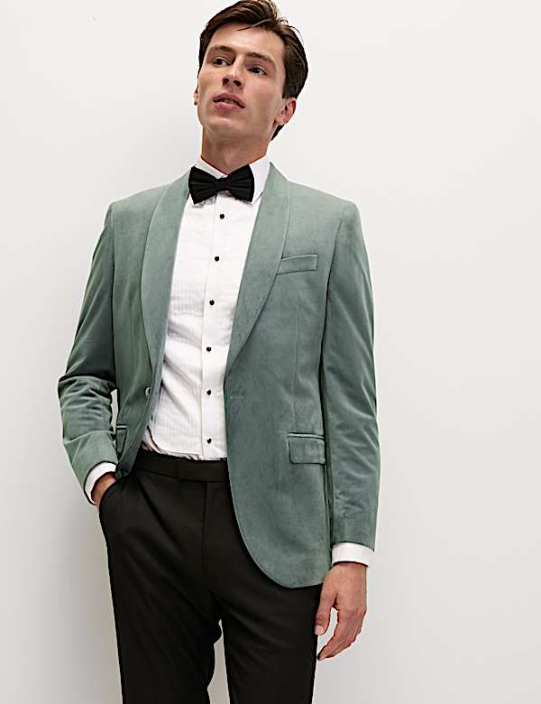 Tailored Fit Velvet Blazer