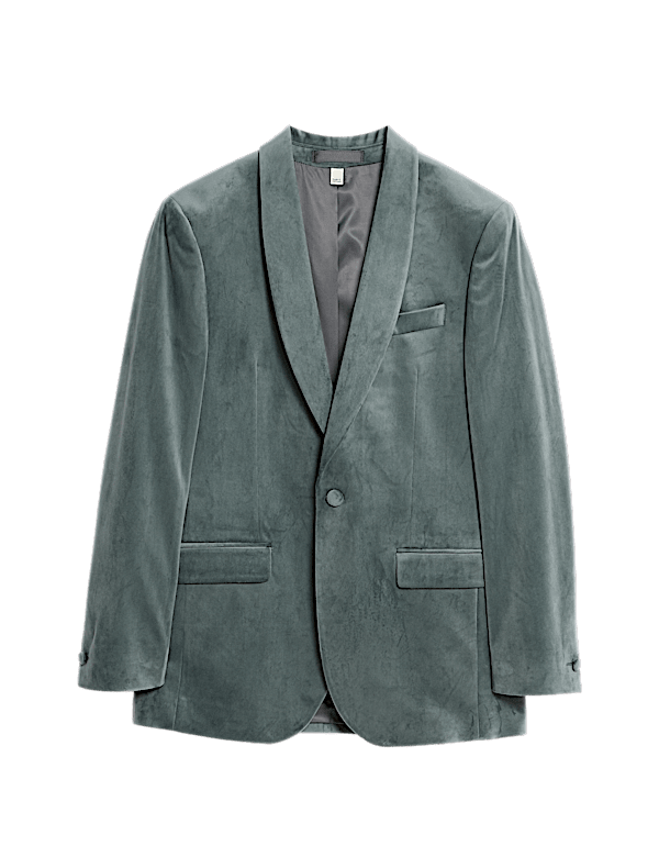 Tailored Fit Velvet Blazer