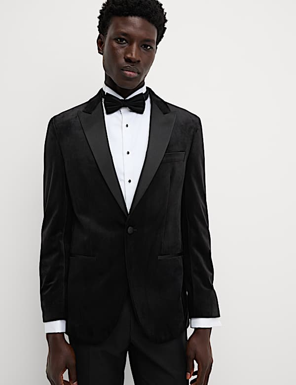 Slim Fit Velvet Tuxedo Jacket - KG