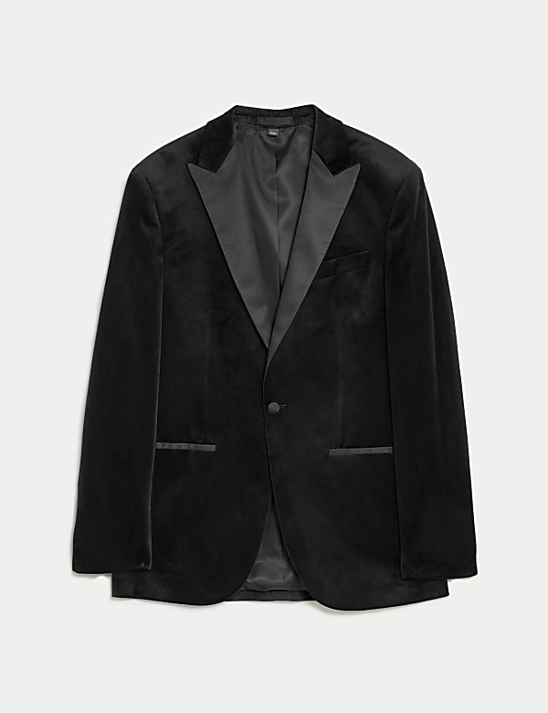 Veste de smoking coupe cintrée en velours - BE