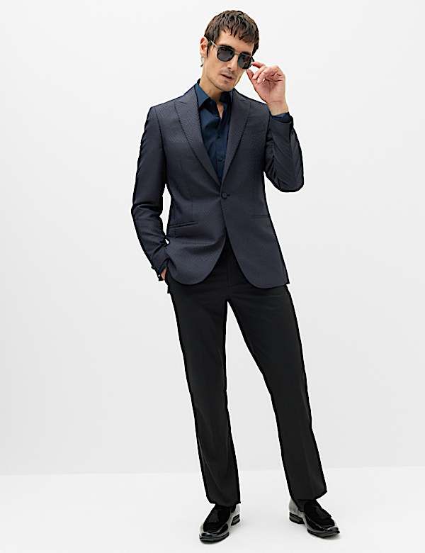 Blazer de fiesta con estampado de jacquard en zigzag - US