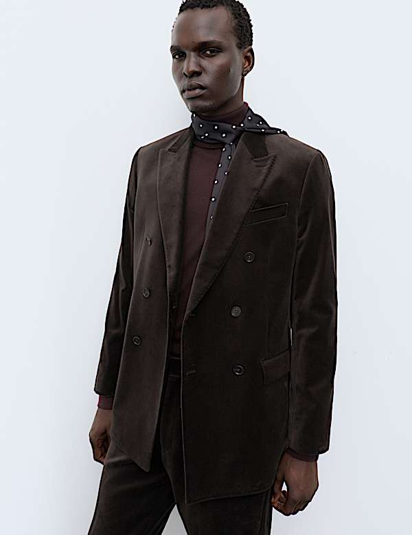 Veste tailleur en velours de coton extensible - CA