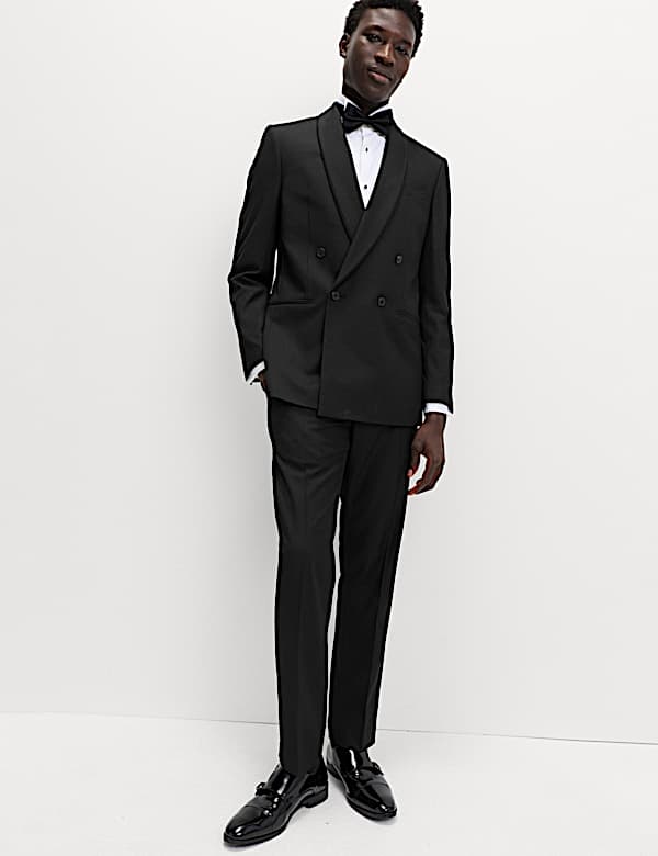Tailored Fit Double Breasted Tuxedo Jacket - DE