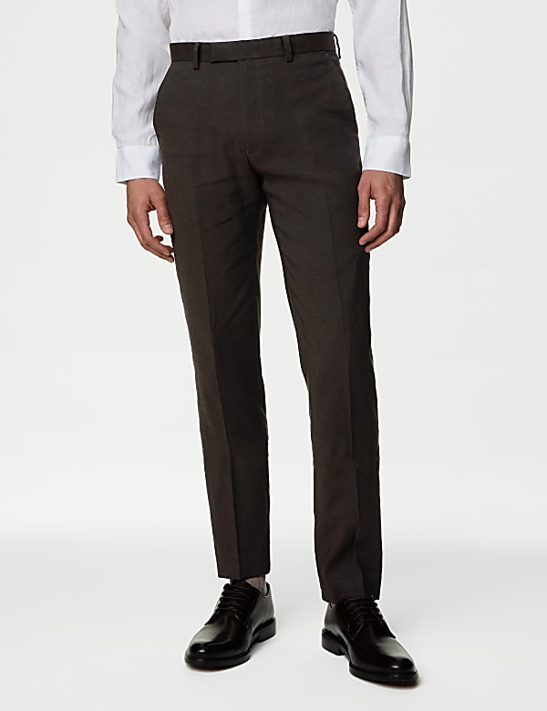 Tailored Fit Italian Linen Miracle™ Trousers - NL