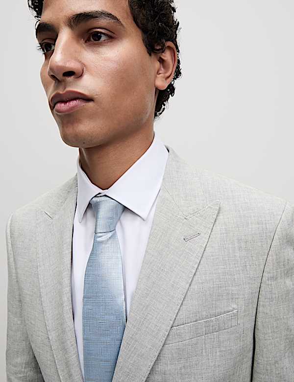 Tailored Fit Linen Rich Suit Jacket - IT