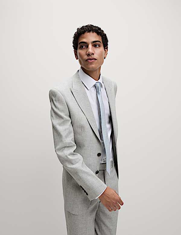 Veste tailleur en lin coupe ajustée - CH