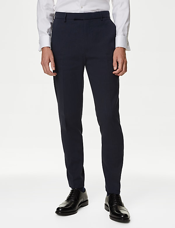 Tailored Fit Italian Performance Linen Suit Trousers - US