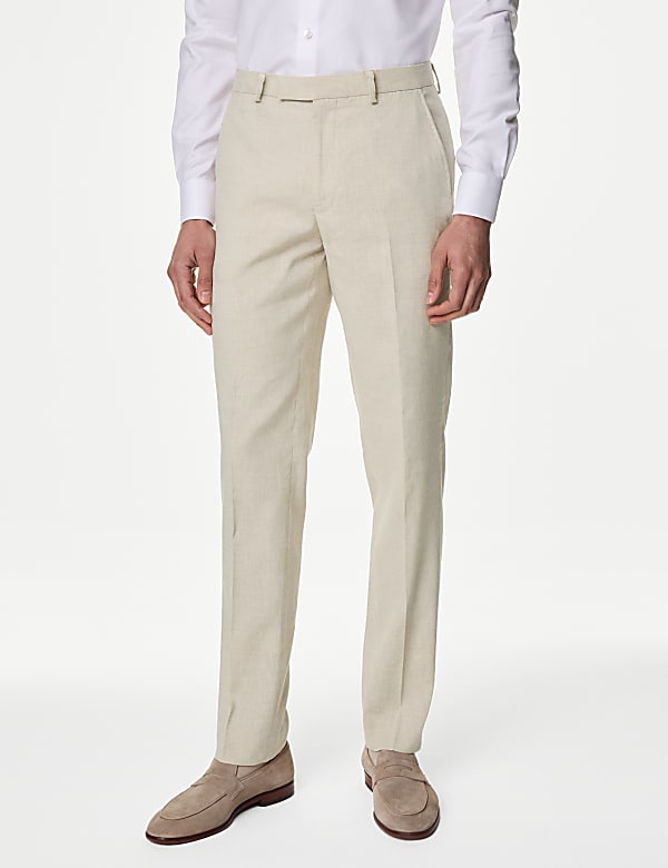 Tailored Fit Italian Performance Linen Suit Trousers
