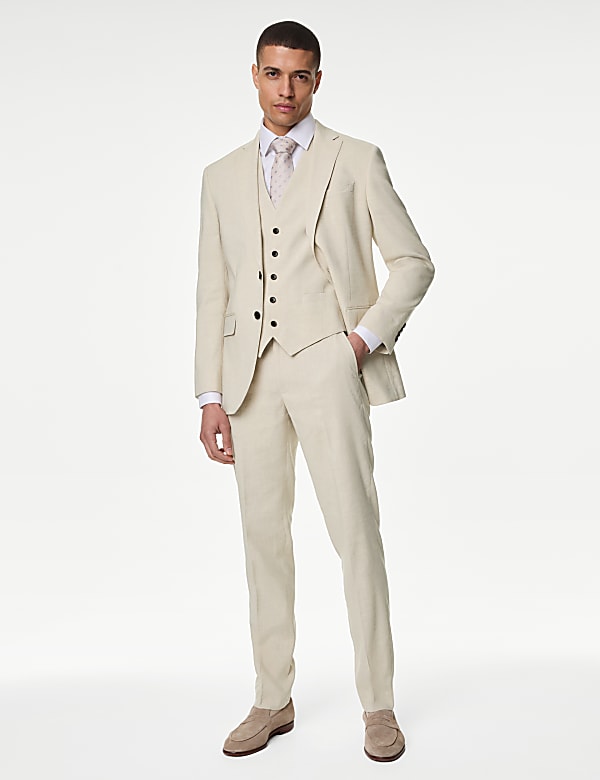 Tailored Fit Italian Performance Linen Suit Trousers