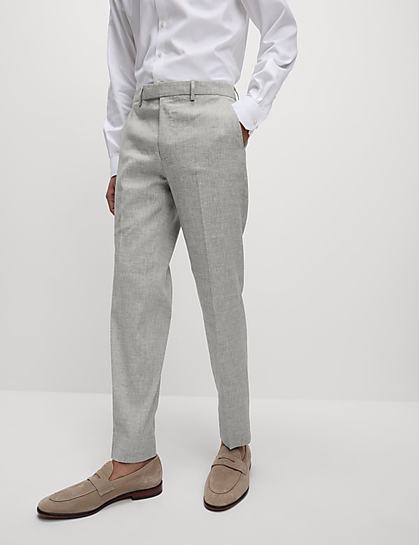 Tailored Fit Italian Linen Miracle™ Suit Trousers - MY