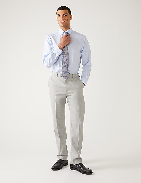 Tailored Fit Italian Linen Miracle™ Suit Trousers - RS