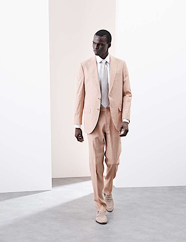 Tailored Fit Italian Performance Linen Blend Suit Jacket - CN