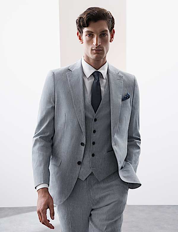 Tailored Fit Italian Performance Linen Blend Suit Jacket - US