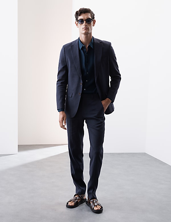 Tailored Fit Italian Performance Linen Blend Suit Jacket - SK