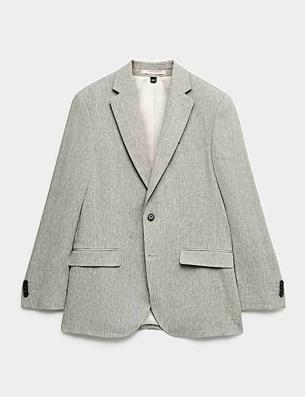 Tailored Fit Italian Performance Linen Blend Suit Jacket - CA