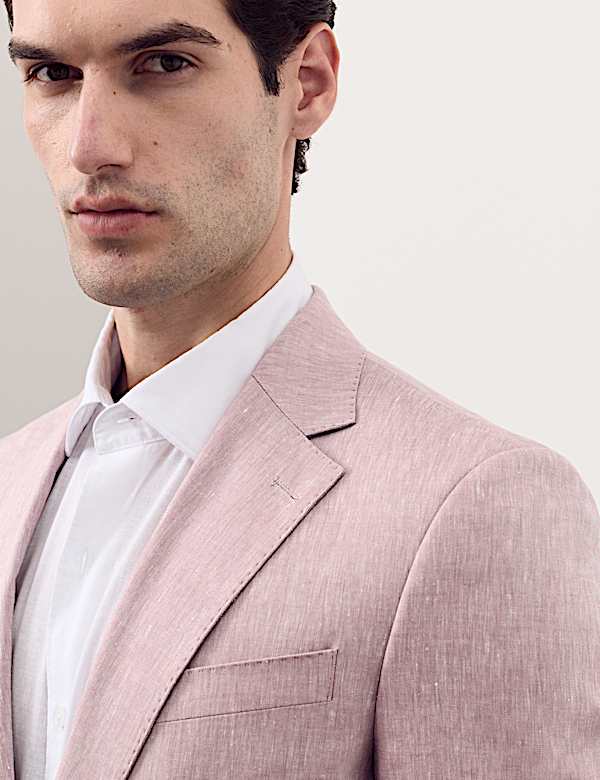 Tailored Fit Italian Performance Linen Blend Suit Jacket - US