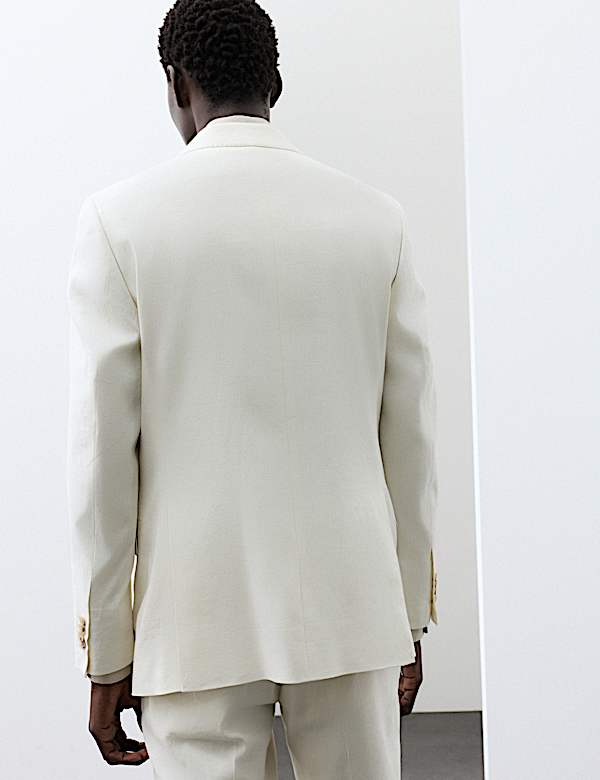Veste tailleur coupe ajust&eacute;e en lin m&eacute;lang&eacute; italien Performance - FR