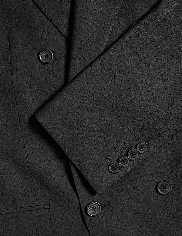 Tailored Fit Italian Performance Linen Blend Double Breasted Suit Jacket - JP