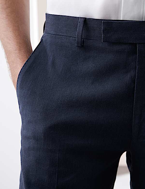 Short de costume coupe ajust&eacute;e en lin m&eacute;lang&eacute; de performance italien - FR