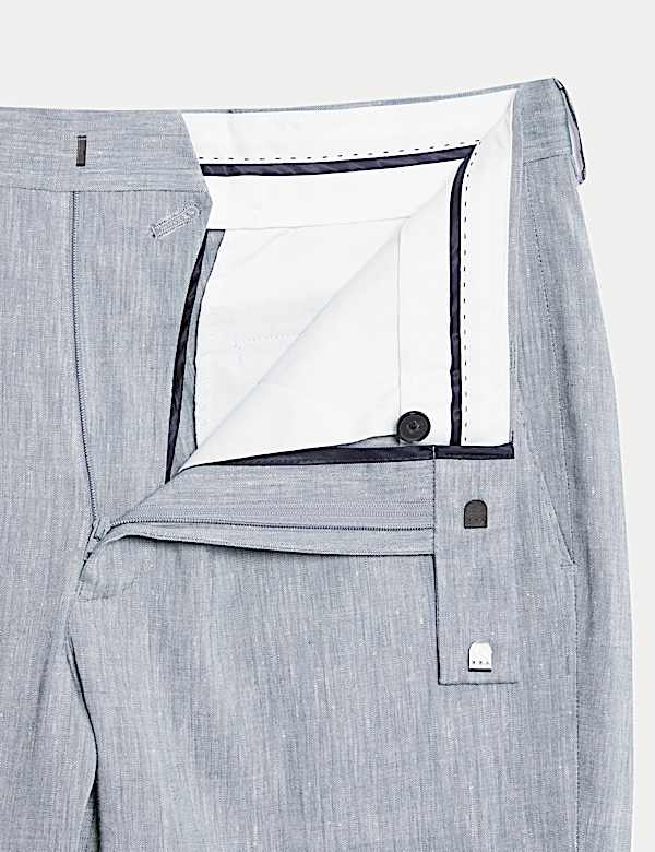 Tailored Fit Italian Performance Linen Blend Suit Trousers - JO