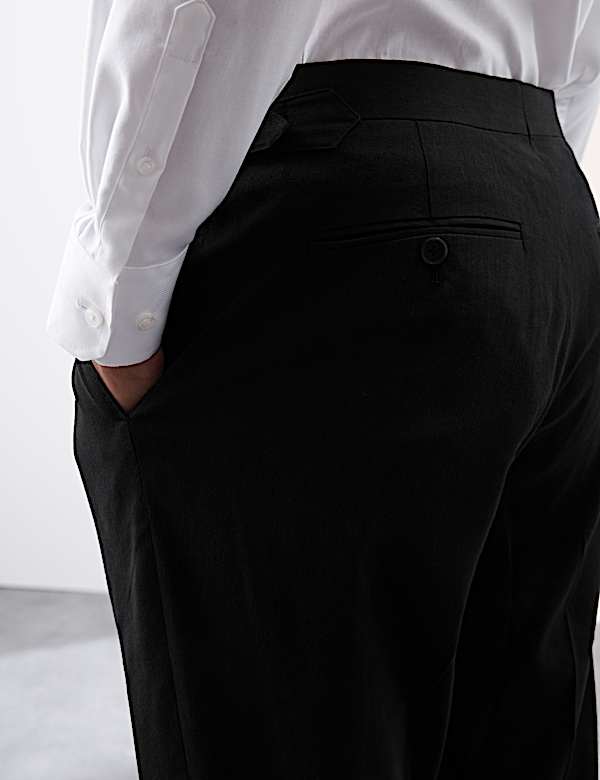 Pantalon de costume coupe ajustée en lin mélangé italien Performance - BE