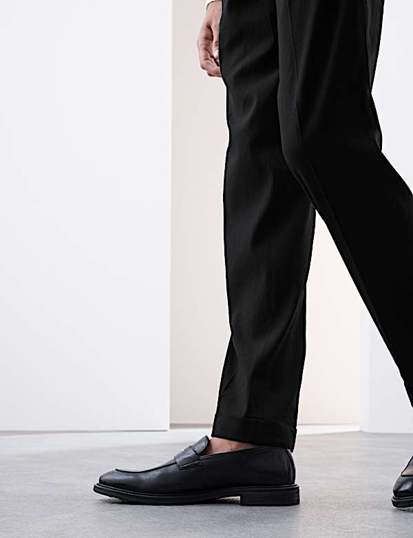 Pantalon de costume coupe ajustée en lin mélangé italien Performance - BE